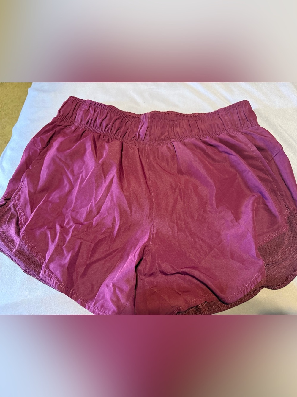 Athletic Works Women's Maroon Elastic-Waist Athletic Shorts